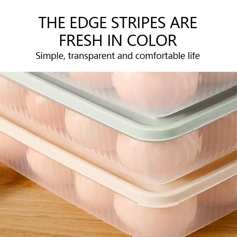 

24 Grids Egg Holder Handy Plastic Egg Tray Storage Box Container Organizer Container With Lid For Kitchen Fridge 2021 The New