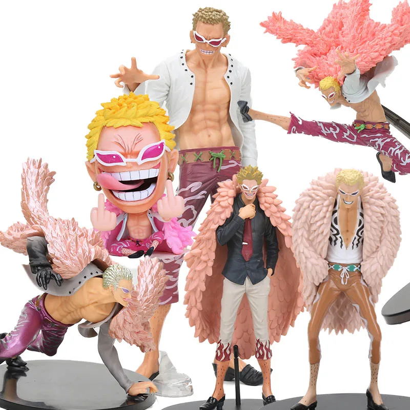Экшн фигурка Doflamingo Anime GK Q Sit Ver. Фигурка среднего пальца Фигурки из ПВХ игрушки