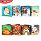 HUACAN 5D DIY Рождественская алмазная живопись карты Алмазная вышивка Санта-Клаус поздравительные открытки Алмазная мозаика подарок