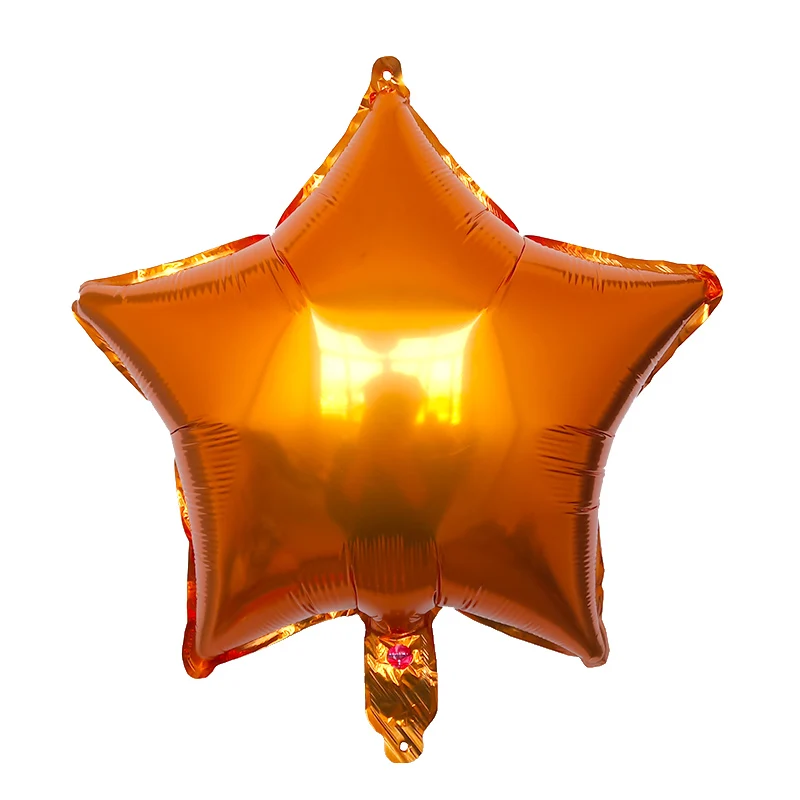 6 шт. детский душ Globos 18 дюймов Белый розовое золото Звездные гелиевые фольгированные шары день рождения девочки мальчика 1st вечерние Принадлежности Декор чистый цвет - Цвет: Оранжевый