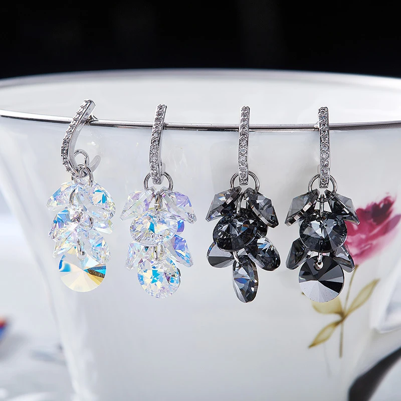 Серьги подвески с кристаллами Сваровски в форме винограда|Серьги-подвески| |