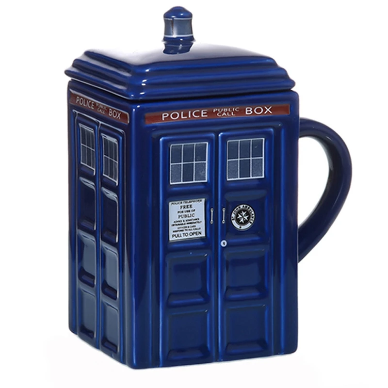 Полицейская коробка керамическая кружка чашка с крышкой для чая кофейная