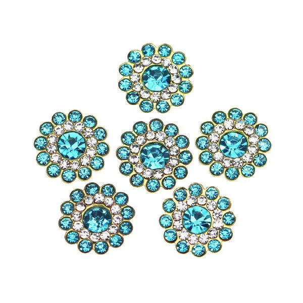 12Aquamarine 20 шт цветочные хрустальные стразы 14 мм плоские с оборота Стразы для шитья одежды металлические хрустальные украшения для платьев поделки своими руками - Цвет: 12Aquamarine