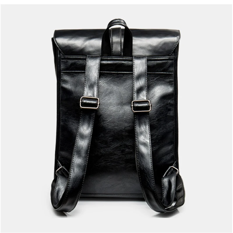 Мужской кожаный рюкзак из ПУ кожи водонепроницаемый деловой для ноутбука 14