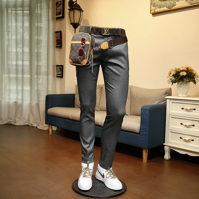 

XM GeeKi Autumn new business casual formal dress Korean Slim Fit Wedding handsome groom trend trousers men's trousers