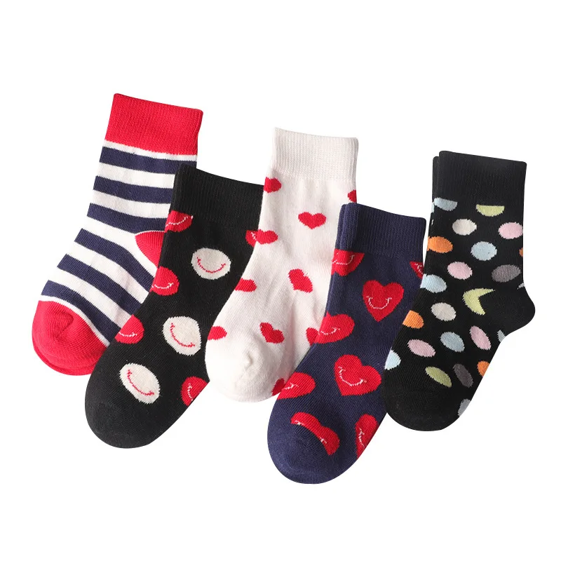 5 парт/Лот Детские осенние зимние Мультяшные носки для девочек модные цветные