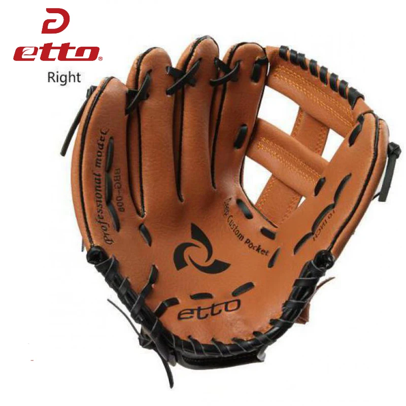 Etto High Quality PVC 10/11 Inches Men Professional Baseball Glove Right Hand Softball Training Glove Kids For Match HOB004Y