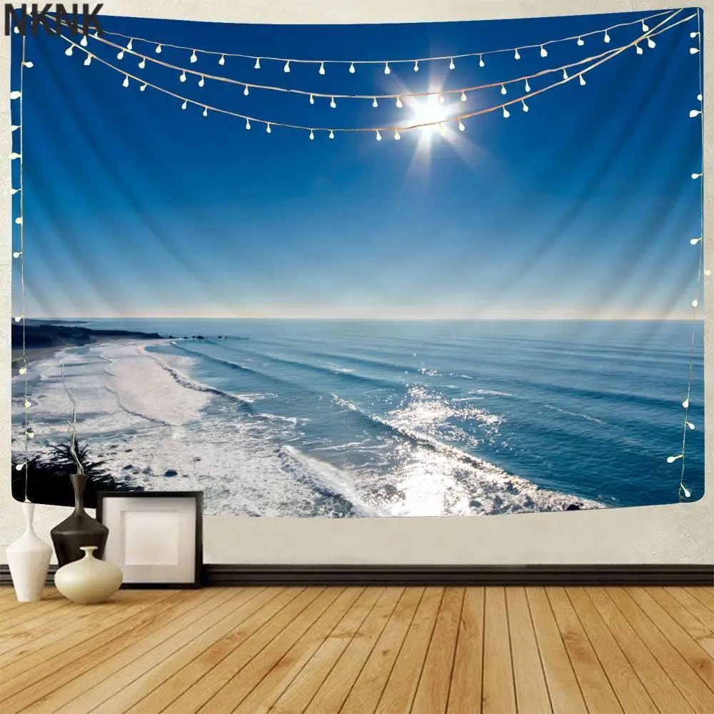 

NKNK Beautiful Tapestry Beach Tapestries Sun Home Tapestrys Landscape Wall Tapestry Decor Mandala Hippie Printed