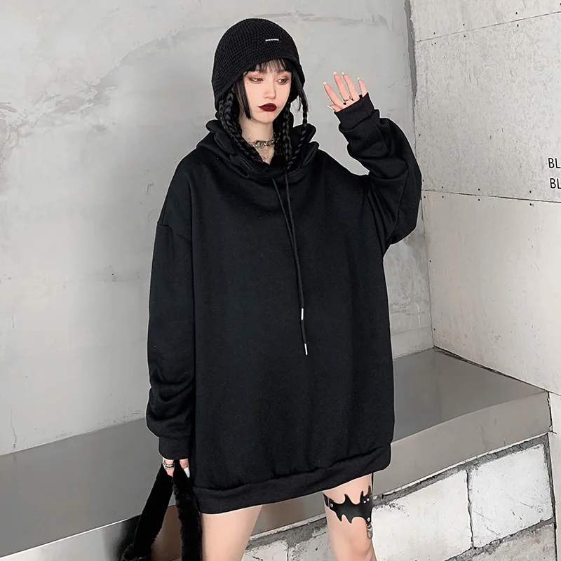 Ruibbit Сезон весна осень В стиле Харадзюку в панк готика толстовка худи для девочек