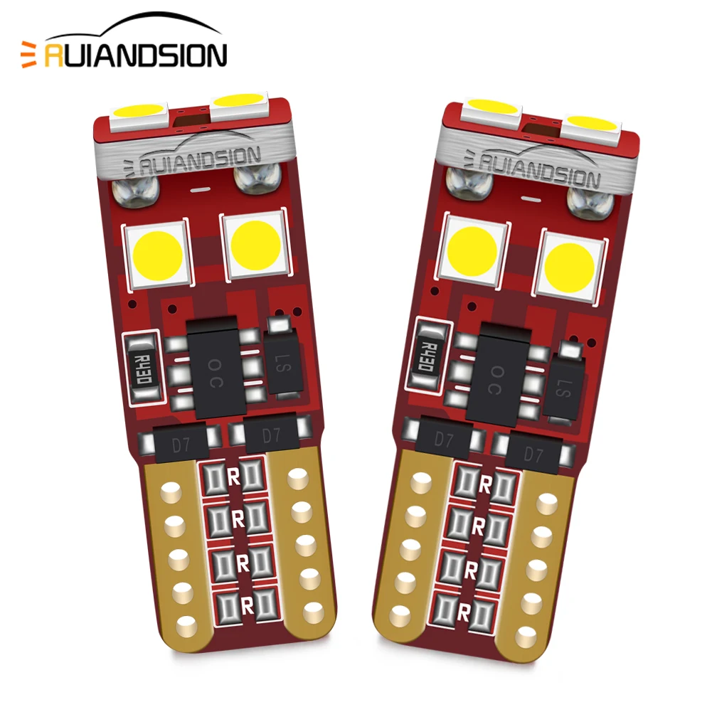 

2pcs CANBUS T10 6smd LED Light Car No Error 3030 10-30V Super Bright Clearance Bulb Lamp White Yellow Green Red Pink