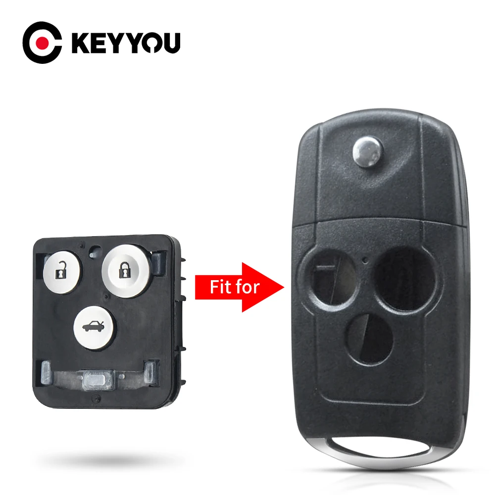 

KEYYOU 2/3 Buttons For Honda Civic Accord Jazz CRV 2008-2012 Car Flip Key Fob Upgrade Fob Remote Control Key Car Accessories
