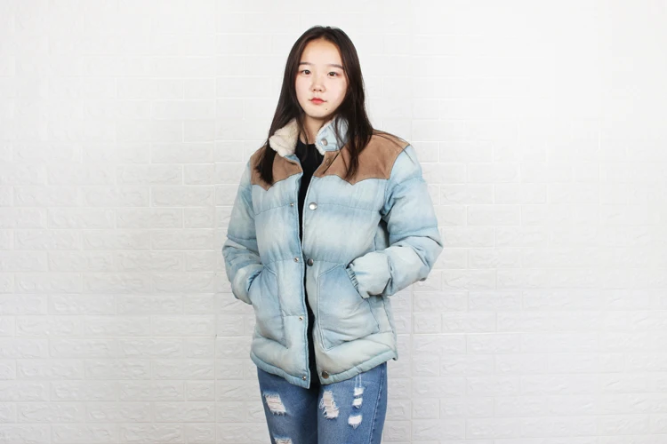 Женский пуховик из бычьей кожи облегающая куртка воловьей с шерстяным