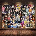 Плакат с японскими аниме персонажами, Картина на холсте, Мультяшные плакаты, печать на стене для детской комнаты, домашний декор, Куадрос без рамки