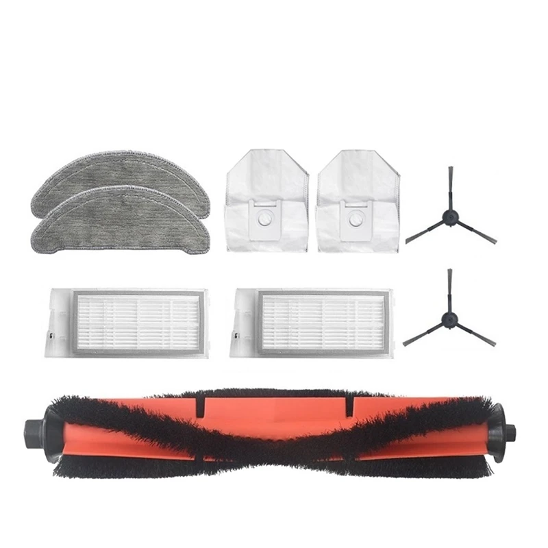 

10Pcs Rolling Side Brush HEPA Filter Mops Cloths Dust Bags for Xiaomi Roidmi EVE Plus Robot Vacuum Cleaner Parts