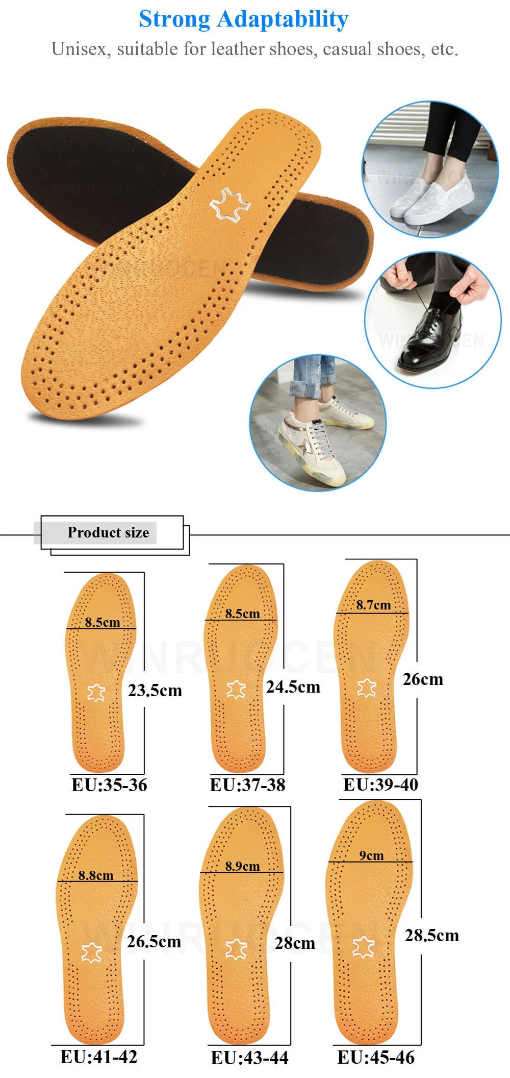 Ultra Thin Breathable Deodorant Leather Insoles Pigskin Instantly Absorb Sweat Replacement Inner Soles Shoes Insole Pads