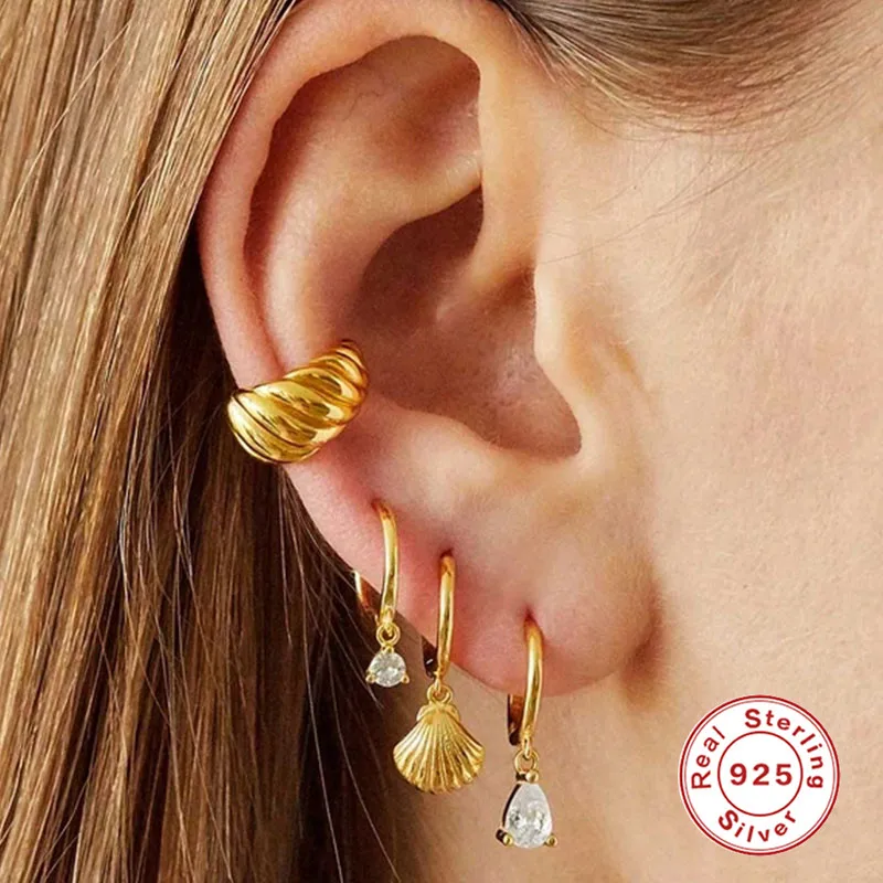 Серьги-клипсы ROXI в стиле панк из серебра 925 пробы | Украшения и аксессуары