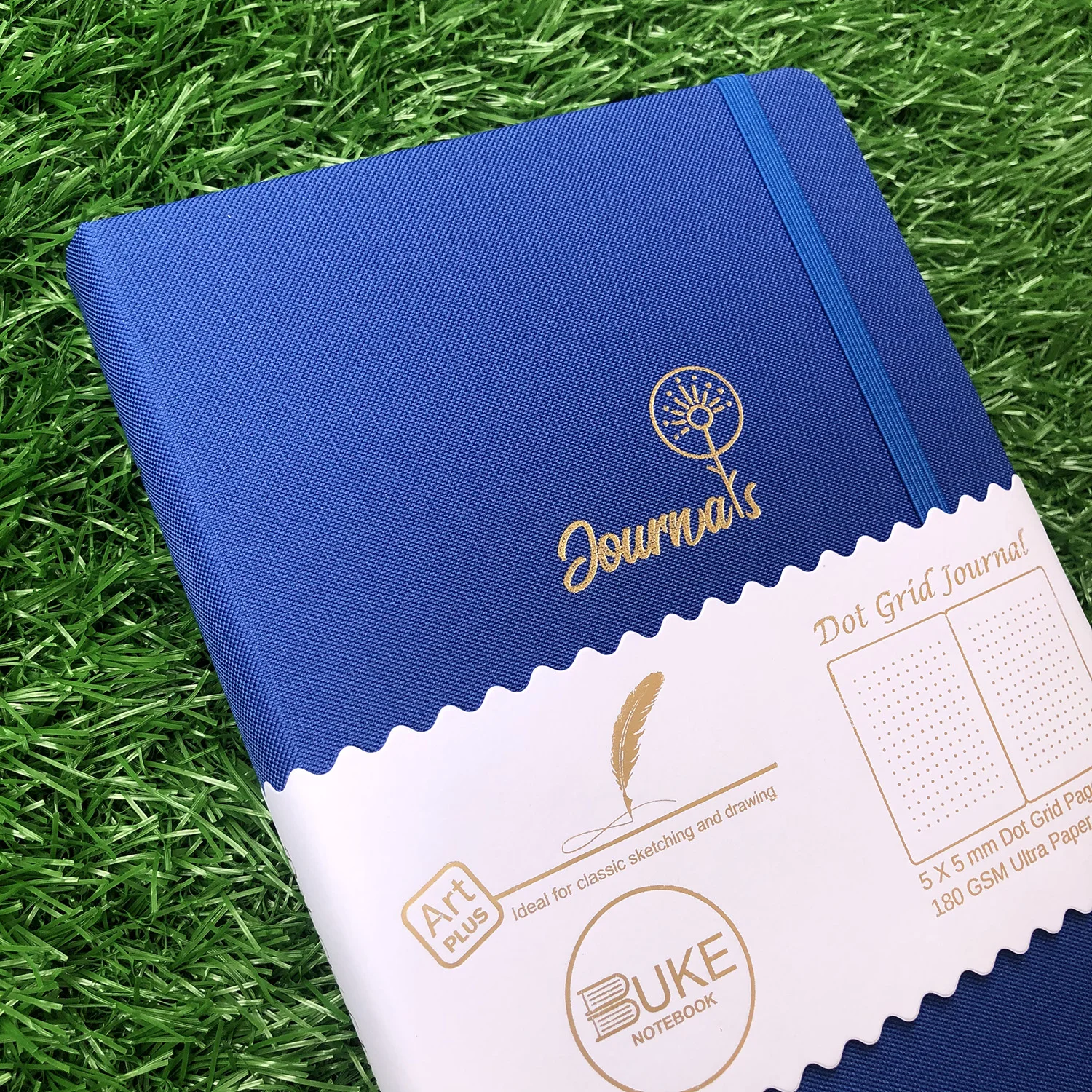 

BUKE 180GSM Bamboo Paper Dotted Notebook Dot Grid Journal For INS - blue cover/waterproof fabric cover/plants