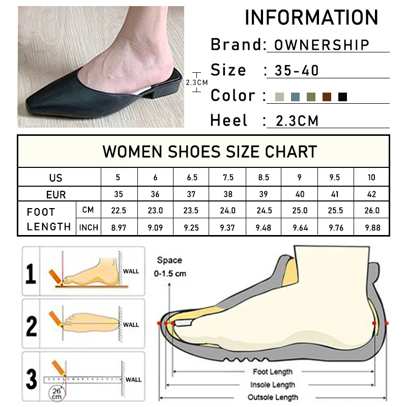 

Women Mules Woman Slippers Ladies Casual Low Heels Slides Women's Fashion Beach Shoes Female Comfortable Outdoor Footwear