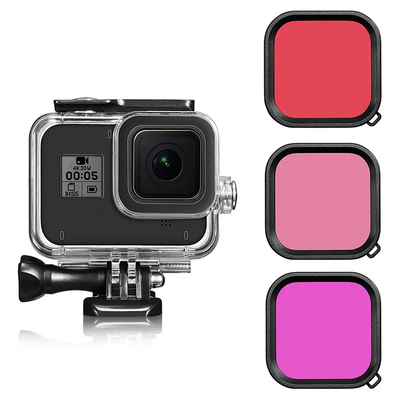 Водонепроницаемый чехол для Gopro Hero 8 фильтры дайвинга Аксессуары камер 3 шт. |