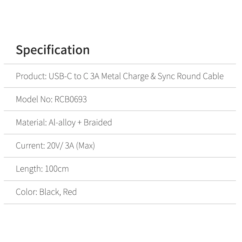 Кабель ROCK usb type C-type C для Macbook pro, кабель для зарядки данных type-c-USB C, кабель для мобильного телефона SAMSUNG, Xiaomi, HUAWEI