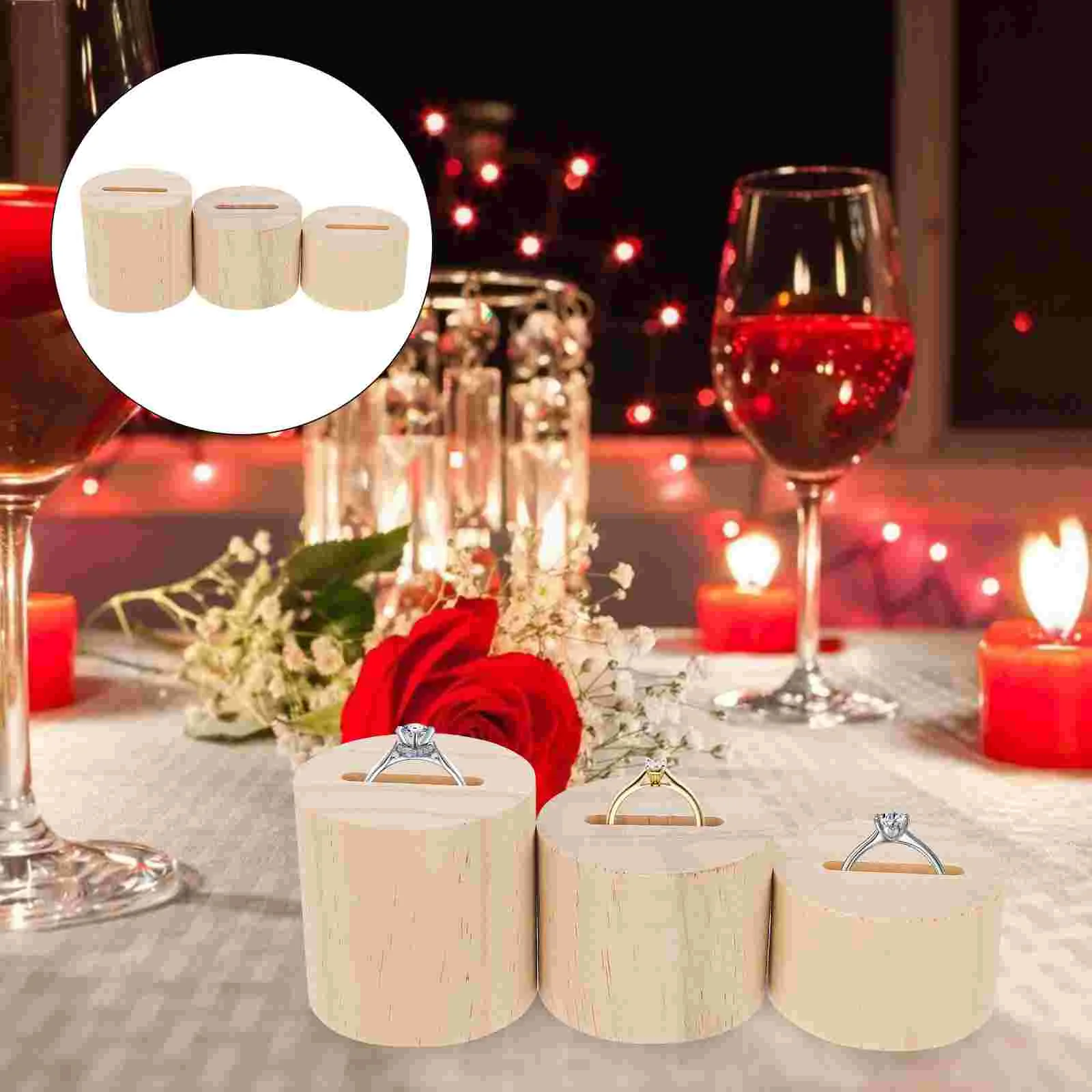 

3 шт. изысканный стеллаж для хранения ювелирных изделий, элегантный деревянный держатель для колец, стеллаж для демонстрации ювелирных изде...