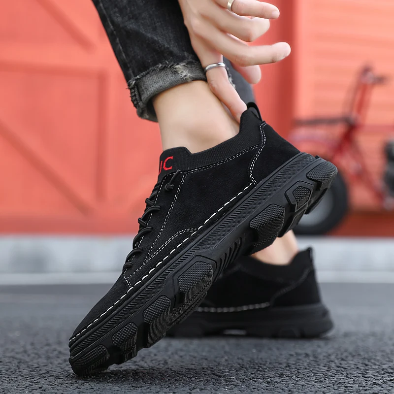 

Spring Autumn Casual Sneakers Men Suede Leather Youth Fashion Sock Shoe High Quality Walking Shoe For Mens Designer Sneakers Men