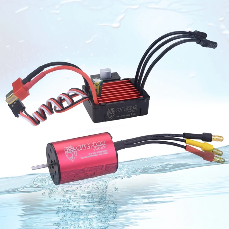 Водонепроницаемый бесщеточный двигатель SURPASS HOBBY KK 2435 4500KV с ESC 25A для гоночного