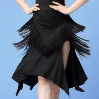2020 new latin dance dress beveled frills skirt tassel plus size m xl skirts ballroom women sexy rumba samba performance costume