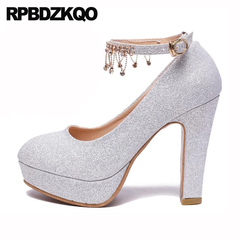 Ремень для лодыжки низкий каблук Большой размер высокие каблуки 10 42 золотой