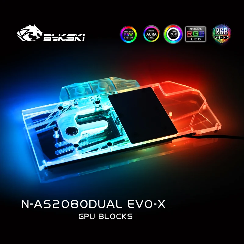 

Bykski N-AS2080DUAL EVO-X PC water cooling Radiator GPU cooler video Graphics Card Water Block for ASUS DUAL RTX 2080 2070S Evo