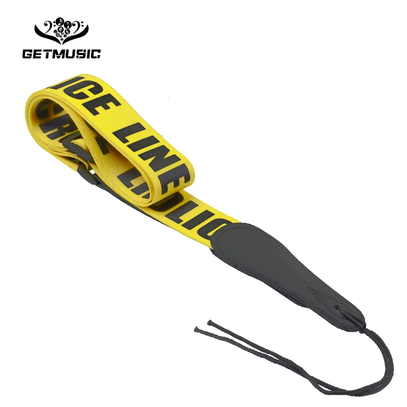 Police Line Gutiar ремень Регулируемый акустический гитарный ремешок бас черно