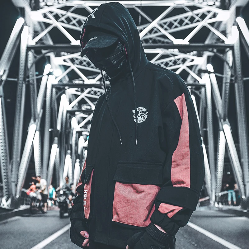 Мужской пуловер в стиле хип-хоп с лентами осень 2019 | Мужская одежда