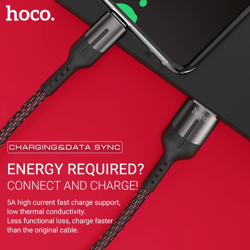 hoco 5a usb type c быстрая зарядка кабель для андроид зарядник юсби си для Хуавей Оппо Oneplus провод 40W 50W зарядка передача данных нейлоновая оплетка тайп си шнурок тип с юсб 5а для VOOC Huawei Oppo Mate Honor R17