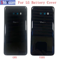 back battery cover rear door panel housing case for lg g8x v50s battery cover with camera lens flashlight replacement part