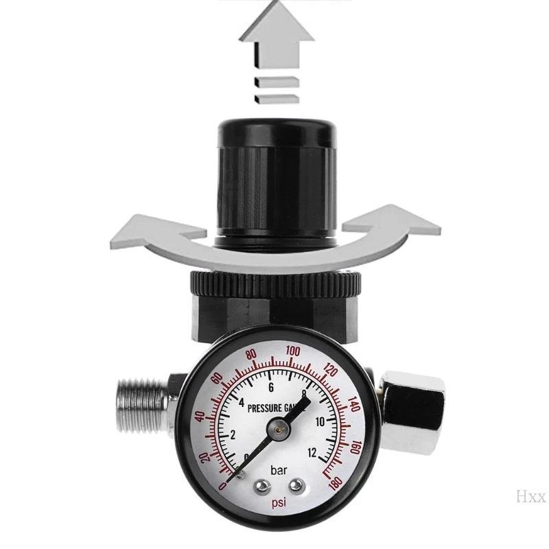 Новый 1/4 &quotРедуктор регулятора давления воздуха 12Bar 180 PSI распылитель