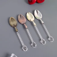 1pcs crystal handle tea coffee spoon ice cream dessert ladle scoop for homebar kitchen supplies hot drinking