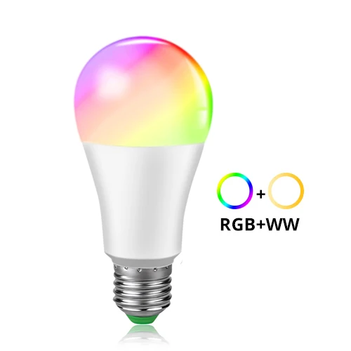 RGBWW 15 Вт затемняемый ночной Светильник смарт-лампочка WiFi E27 B22 E14 85-265 в Голосовое управление приложение интеллектуальная лампа пробуждения Alexa Google Assistant - Испускаемый цвет: RGBWW