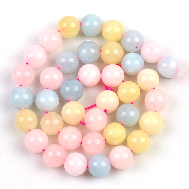 

1 strand/lot Natural Stone Jaspers Morgan Angelite Jades Round Beads Stone Loose Spacer Beads for DIY Jewelry Making