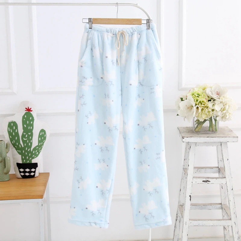 Ladies Sleep Bottoms flannel extra thick comfortable and warm Sleep Bottoms sweet trousers, casual home pants SK007