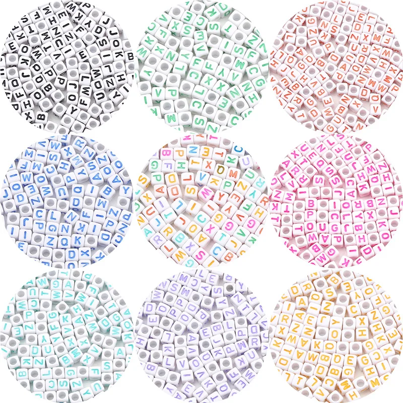 100 шт. акриловые бусины с буквами 6 мм | Украшения и аксессуары