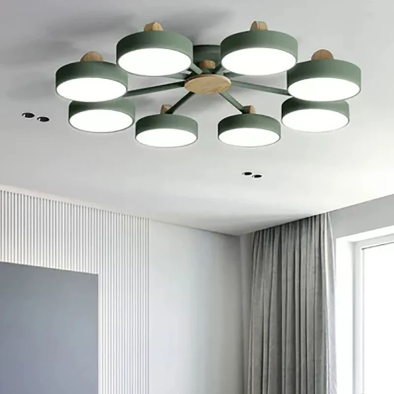 

Ceiling Lights Log Living Room Chandelier Nordic Lamp Net Red Ins Bedroom Ceiling Chandelier Study Led Apartment Ceiling Lamp