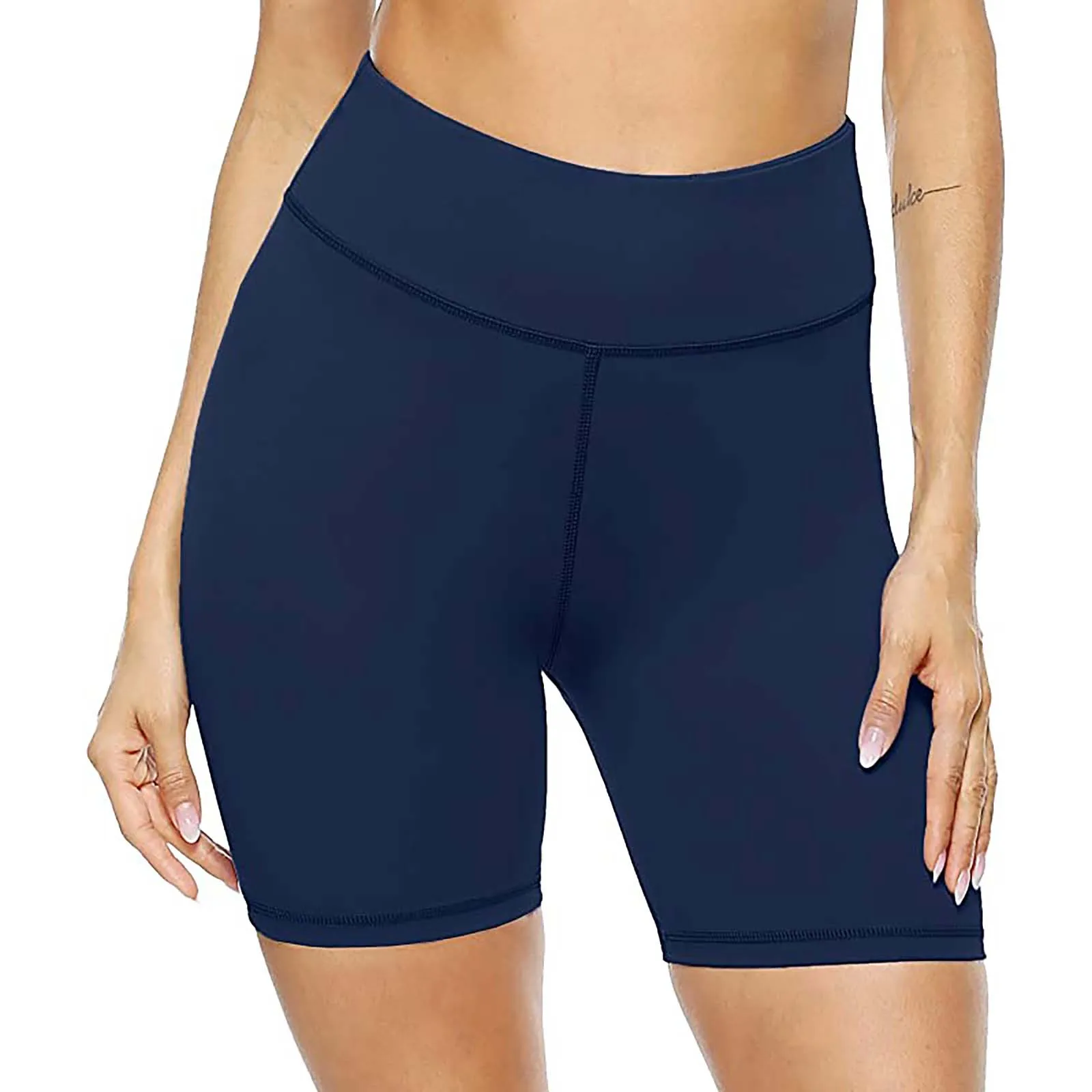 

Fashion Women's Pure Pocket High Waist Hip Stretch Running Yoga Shorts Fitness Running Shorts Tummy Control Workout Gym Shorts