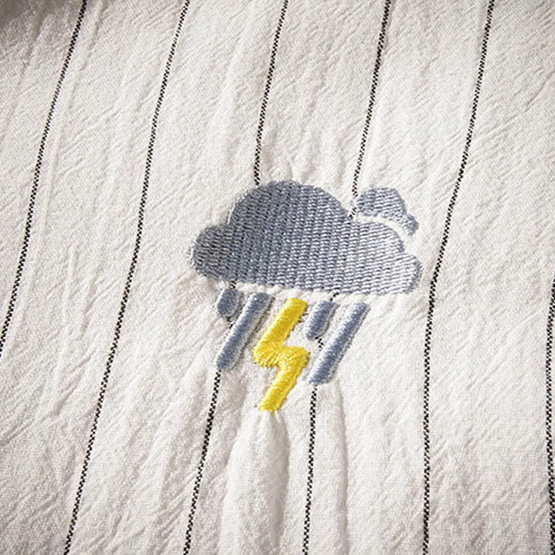 Новый тренд корейский стиль модная мужская белая полосатая рубашка рубашки с