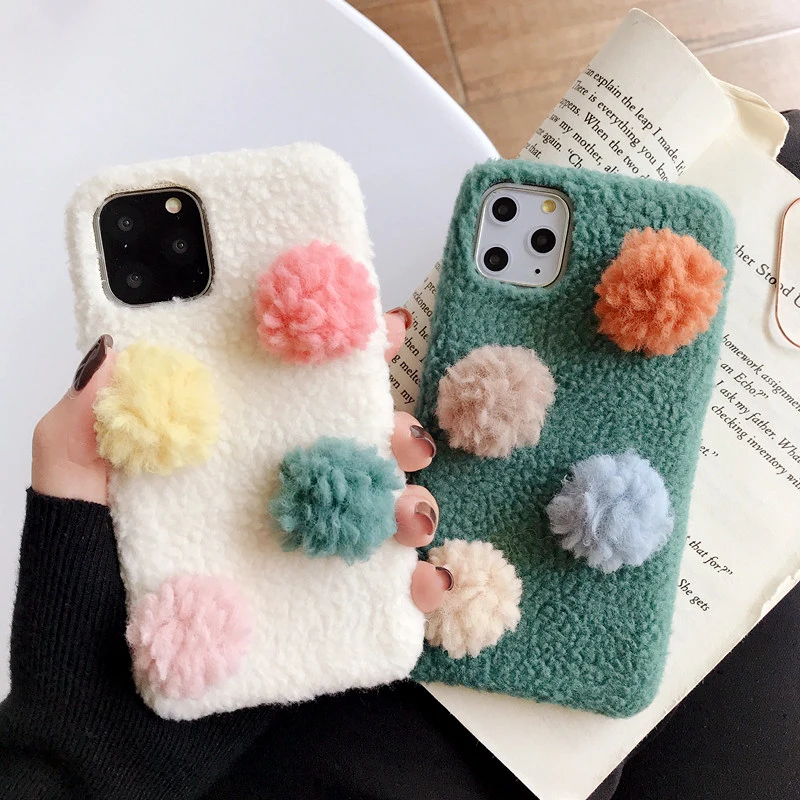 ORYKSZ 3D милый цветочный теплый вельветовый чехол для телефона iPhone 11 Pro Max XR XS X 6 6S 7 8