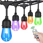 Водонепроницаемая уличная гирлянда RGB, Подключаемая Гирлянда для вечерние, садов, рождественских праздников, кафе