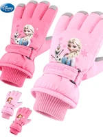 original disney childrens gloves winter skiing waterproof warm girl frozen student child five fingers playing snow