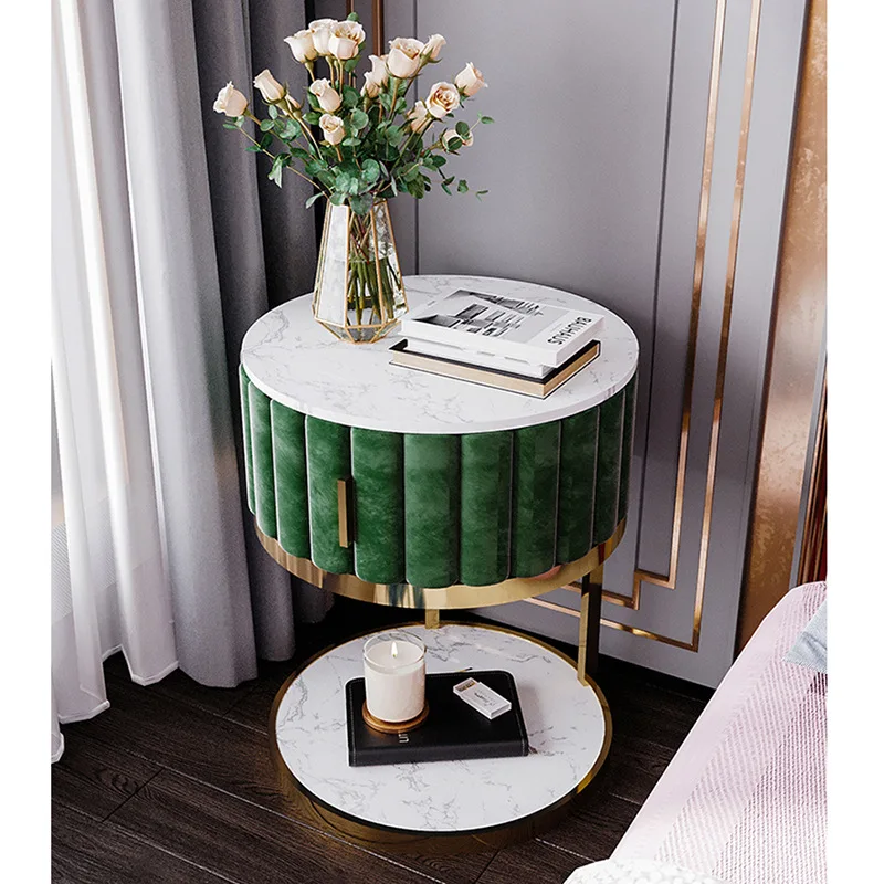 Корейский светильник класса люкс мрамор тумбочка прочные Интернет круглым