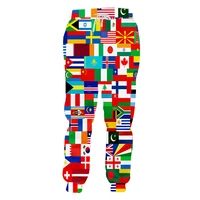 ifpd new 3d flag pattern patchwork sweatpants funny printed casual streetwear oversized hip hop sport jogger pants for menwomen