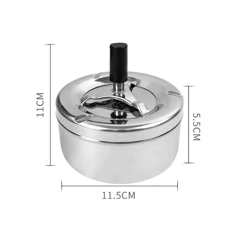 Портативная круглая спиннинговая пепельница из нержавеющей стали товары для
