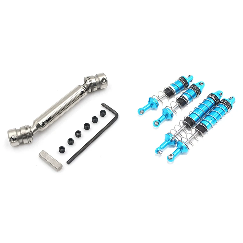 

for WLtoys 12428 12429 12423 FY-03 Q39 Metal Shock Absorber,Blue & Upgrade Rear Universal Drive Shaft Transmission Shaft